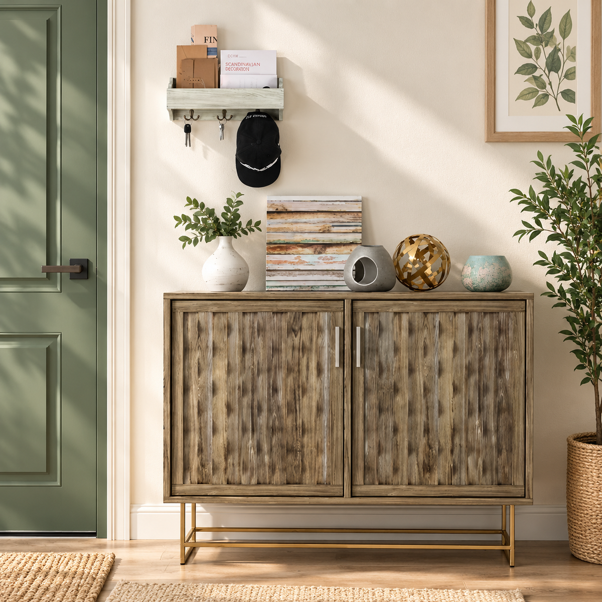 Wooden Wall Key Organizer Shelf
