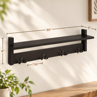 Wall Mounted Coat Rack Shelf