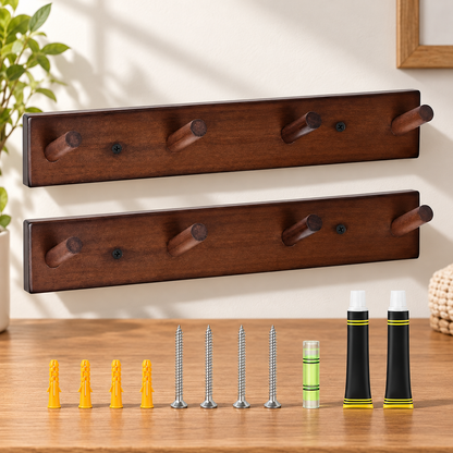 Wooden Wall Coat Hook Rack