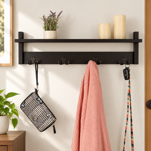 Wall Mounted Coat Rack Shelf
