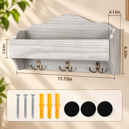 Wooden Wall Key Organizer Shelf