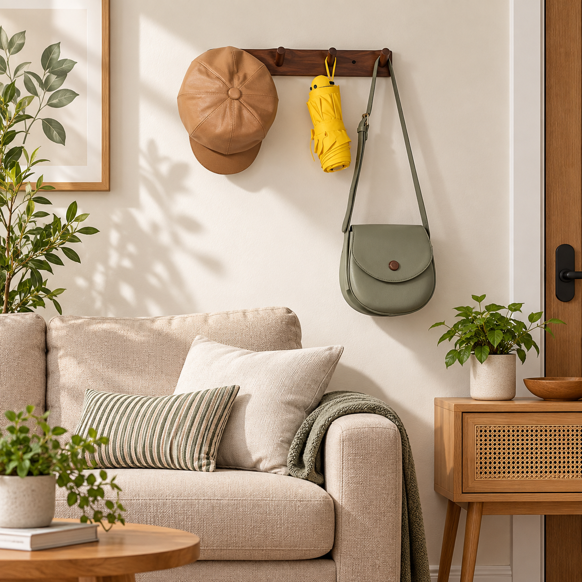 Wooden Wall Coat Hook Rack