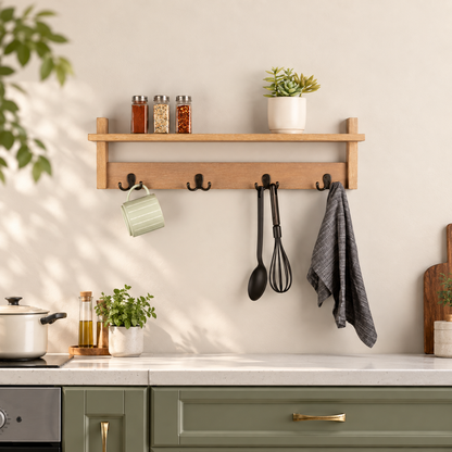 Wall Mounted Coat Rack Shelf